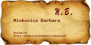 Miokovics Barbara névjegykártya