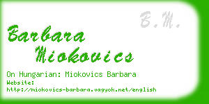 barbara miokovics business card